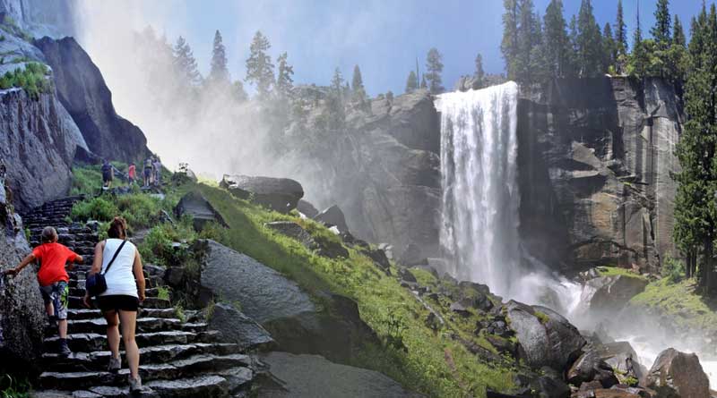 Mist Trail near Vernal falls, Yosemite National Park