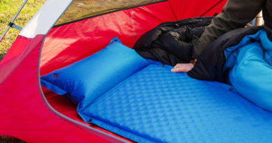 Keeping air mattresses from sliding in the tent